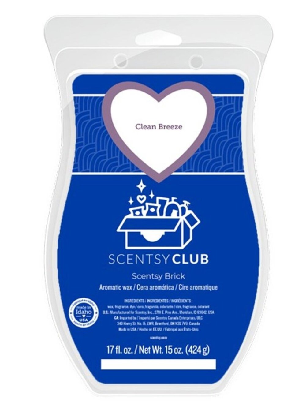 Scentsy CLEAN BREEZE Brick Scented Wax 17 fl oz New
